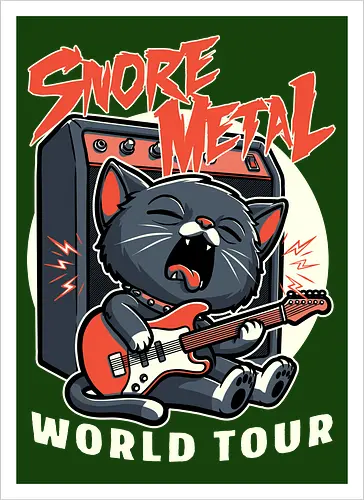 Sleep Rock and Roll Cat