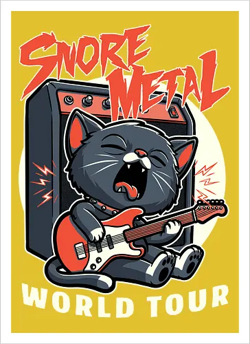 Sleep Rock and Roll Cat