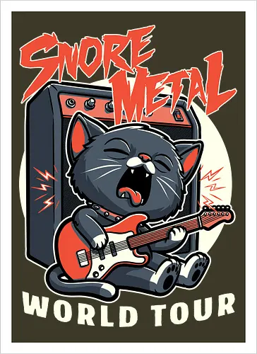 Sleep Rock and Roll Cat