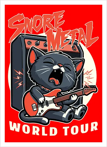 Sleep Rock and Roll Cat