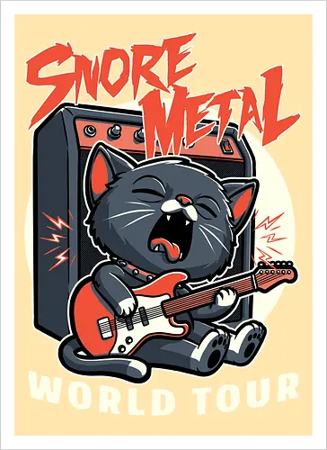 Sleep Rock and Roll Cat