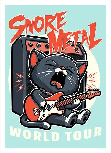 Sleep Rock and Roll Cat