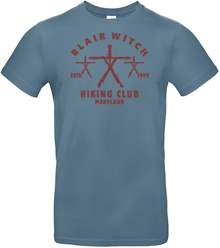 Blair Witch Hiking Club Vintage - blair witch, hiking club, 90s horror movie, 90s movies, blair witch project, forest, campfire, found footage, horror, paranormal, skull, witch - Standard T-Shirt