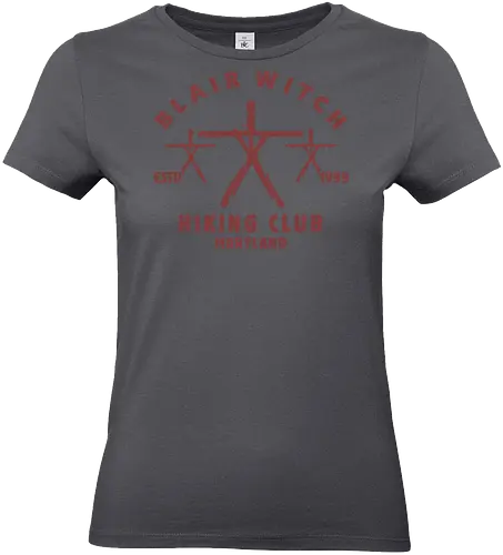 Blair Witch Hiking Club Vintage - blair witch, hiking club, 90s horror movie, 90s movies, blair witch project, forest, campfire, found footage, horror, paranormal, skull, witch - Standard T-Shirt (Women)