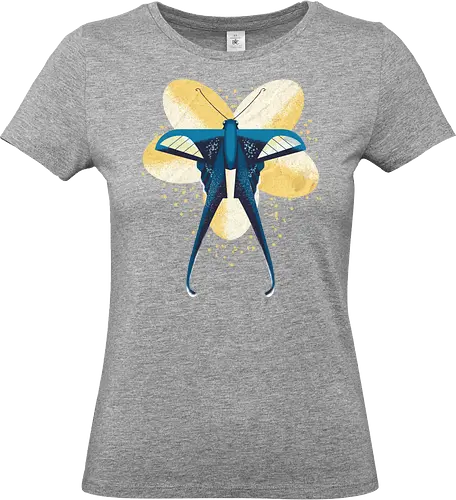 Magischer Grüner Drachenschwanz - geometrisch, Schmetterling, butterfly, magic, Magie, floral, Blume, stilisiert - Standard T-Shirt (Women)