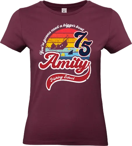 Amity island fishing school - retro, jaws, shark, 70s, movies, films - Standard T-Shirt (Women)