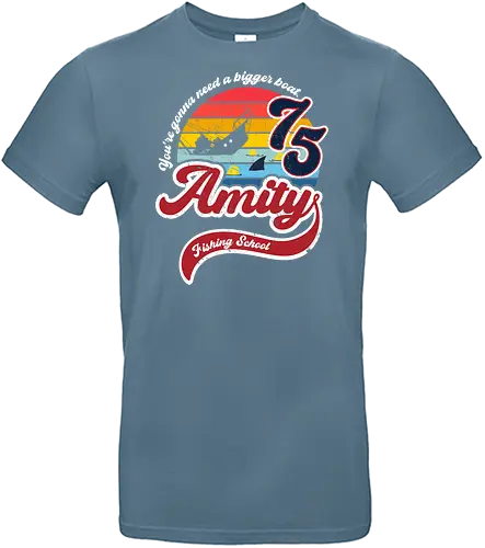 Amity island fishing school - retro, jaws, shark, 70s, movies, films - Standard T-Shirt