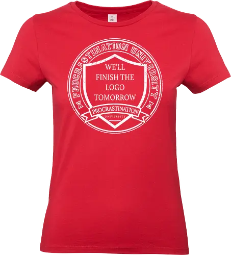 Procrastination university logo - procrastination, lazy, retro, vintage, university, shield, school, logo - Standard T-Shirt (Women)