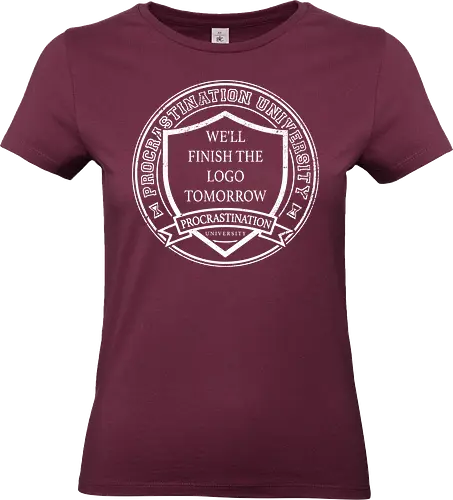 Procrastination university logo - procrastination, lazy, retro, vintage, university, shield, school, logo - Standard T-Shirt (Women)