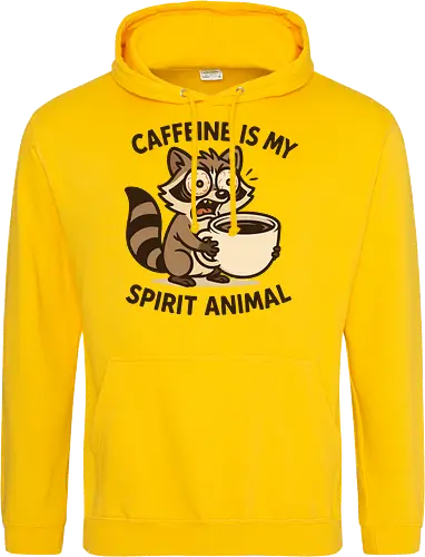 Caffeine is My Spirit Animal Raccoon Coffee Lover Art