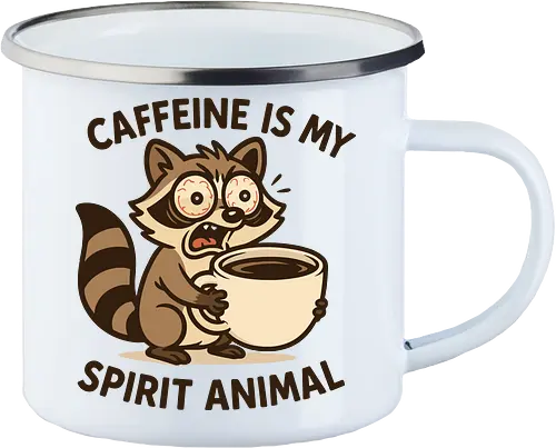 Caffeine is My Spirit Animal Raccoon Coffee Lover Art