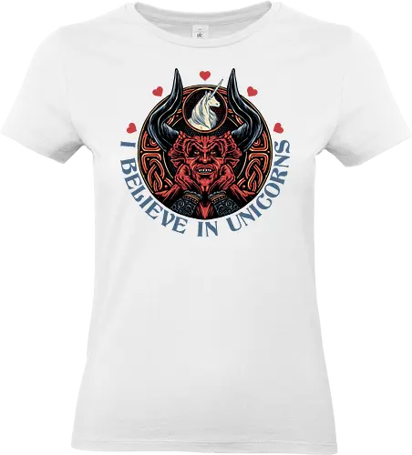 Unicorn Believer - Movie, film, demon, funny, humor, classic, retro, unicorn, fantasy, adventure - Standard T-Shirt (Women)
