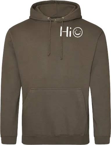 Hi - Smiley, Lächeln, Spruch, Hi, Statement, Minimalismus, einfach, freundlich, Lachen, funny - Standard Hoodie