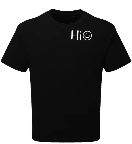 Hi - Smiley, Lächeln, Spruch, Hi, Statement, Minimalismus, einfach, freundlich, Lachen, funny - Oversize T-Shirt