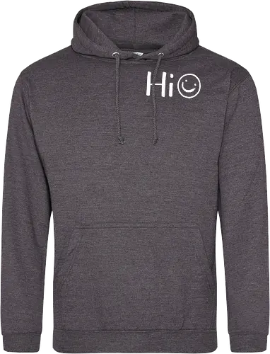 Hi - Smiley, Lächeln, Spruch, Hi, Statement, Minimalismus, einfach, freundlich, Lachen, funny - Standard Hoodie