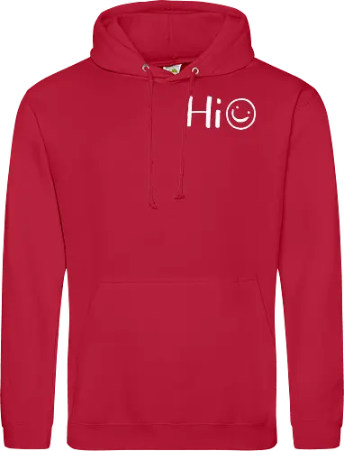 Hi - Smiley, Lächeln, Spruch, Hi, Statement, Minimalismus, einfach, freundlich, Lachen, funny - Standard Hoodie