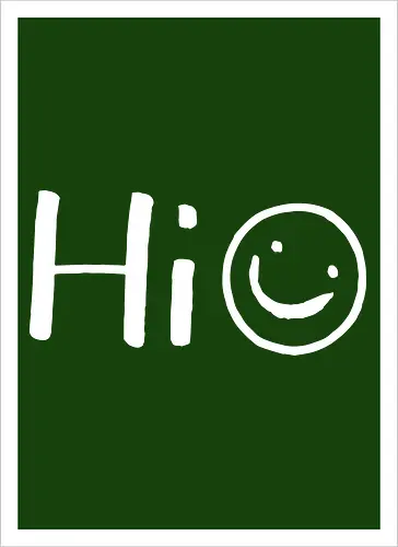 Hi - Smiley, Lächeln, Spruch, Hi, Statement, Minimalismus, einfach, freundlich, Lachen, funny - Artprint