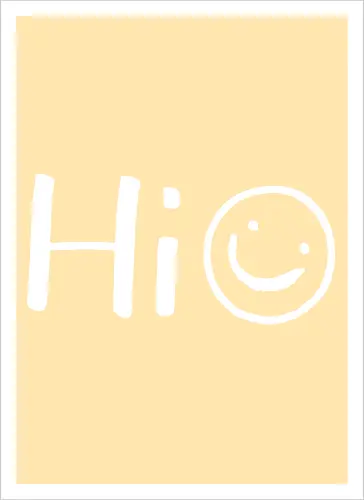 Hi - Smiley, Lächeln, Spruch, Hi, Statement, Minimalismus, einfach, freundlich, Lachen, funny - Artprint