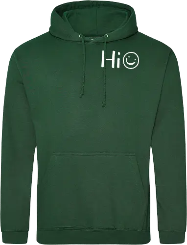 Hi - Smiley, Lächeln, Spruch, Hi, Statement, Minimalismus, einfach, freundlich, Lachen, funny - Standard Hoodie