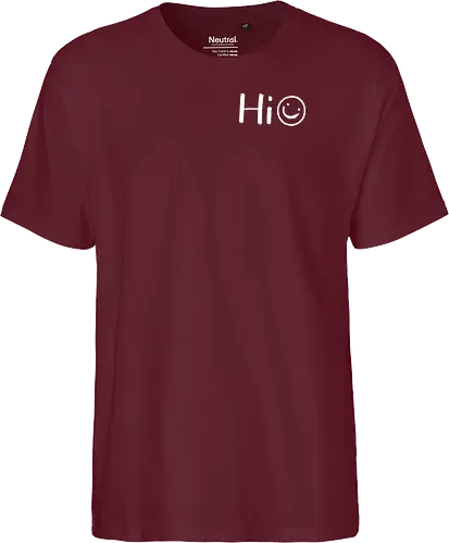 Hi - Smiley, Lächeln, Spruch, Hi, Statement, Minimalismus, einfach, freundlich, Lachen, funny - Fairtrade T-Shirt