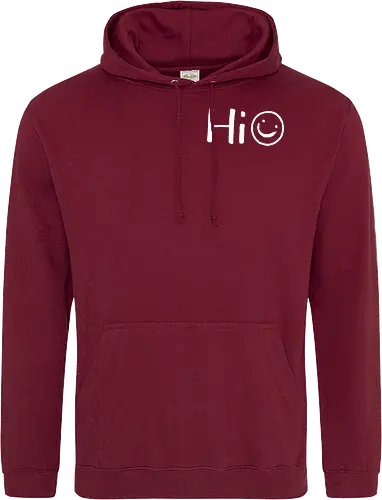 Hi - Smiley, Lächeln, Spruch, Hi, Statement, Minimalismus, einfach, freundlich, Lachen, funny - Standard Hoodie