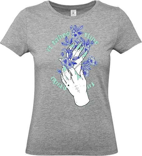 Grow - Blumen, Typo, Kraft, Power, Liebe, Mut, Support, Healing, Selflove, Statement - Standard T-Shirt (Women)