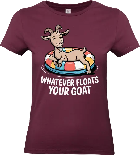 Whatever floats your goat - goat, float, humor, relaxation, colorful, inflatable, cartoon, whimsical, phrase, playful - Standard T-Shirt (Women)