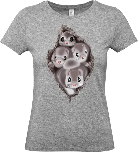 Fluffy Tree Hollow - Eichhörnchen, squirrel, Japan, fluffy, adorable, cute, flauschig, niedlich, tree house, Baumhöhle, strike a pose, Pose einnehmen - Standard T-Shirt (Women)