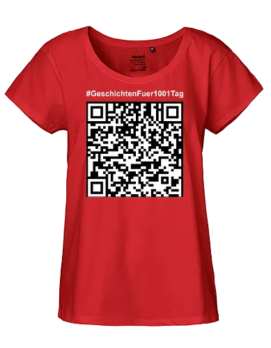 #GeschichtenFuer1001Tag - helle Schrift - Fairtrade Girl Shirt