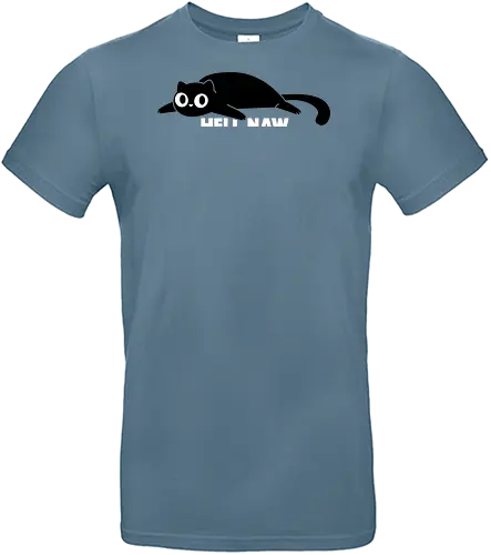 Hell Naw - Cats, black cat, kitty, kitten, cute cat, big eyed cat, lazy, relaxing, chilling, chilled cat, not today, hell no - Standard T-Shirt