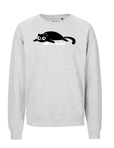 Hell Naw - Cats, black cat, kitty, kitten, cute cat, big eyed cat, lazy, relaxing, chilling, chilled cat, not today, hell no - Fairtrade Sweatshirt