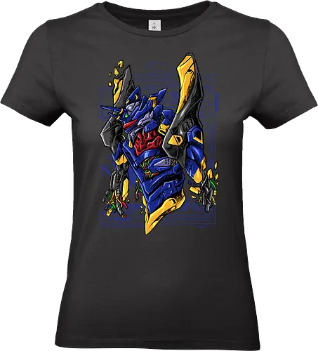 blue devil  - robot, mecha, japaneseart, mechanics, humanoid, futuristic, cyberpunk, artwear, streetwear, monster - Standard T-Shirt (Women)