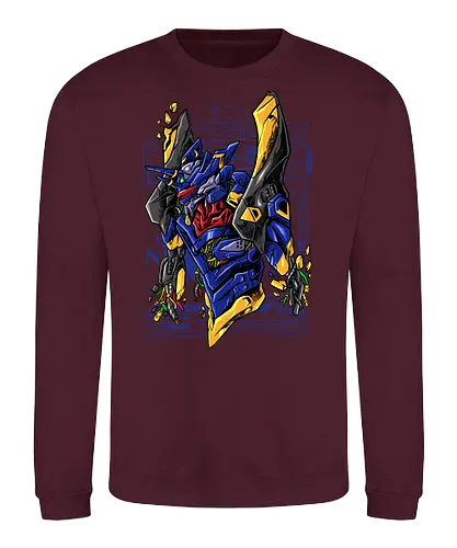 blue devil  - robot, mecha, japaneseart, mechanics, humanoid, futuristic, cyberpunk, artwear, streetwear, monster - Sweatshirt