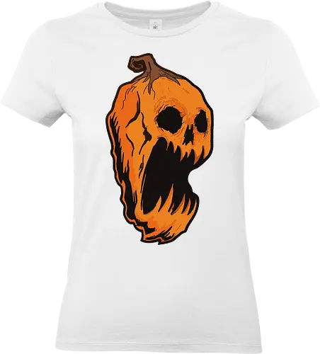 Pumpkin eerie - halloween, pumpkin, eerie, spooky, ghostly, decayed, orange, gray background, horror, creepy - Standard T-Shirt (Women)