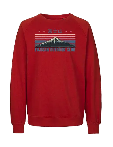 Fujisan Outdoor Club - Japan, Japanese, outdoor, retro, Fujisan, Anime, Manga - Fairtrade Sweatshirt