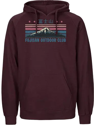 Fujisan Outdoor Club - Japan, Japanese, outdoor, retro, Fujisan, Anime, Manga - Fairtrade Hoodie