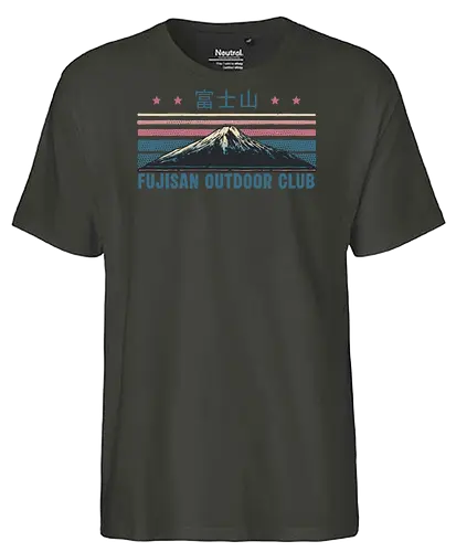 Fujisan Outdoor Club - Japan, Japanese, outdoor, retro, Fujisan, Anime, Manga - Fairtrade T-Shirt