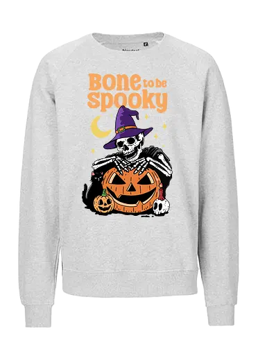Bone to be Spooky - bone, skeleton, spooky, skull, Halloween, trick or treat, black cat, magic, humor, pumpkin - Fairtrade Sweatshirt