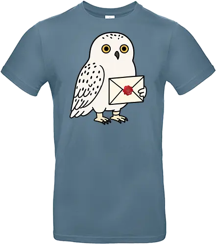 Hedwig Mail - Snowy owl, owl, Hedwig, magical owl, letter, wax seal, acceptance letter, wizarding world, owl lover, fantasy, cute owl, animal art, secret message, owl post, magical creatures, enchantment, mystical, magical gift - Standard T-Shirt