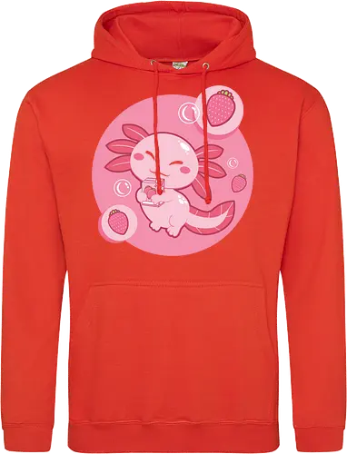 Axolotl and strawberry drink