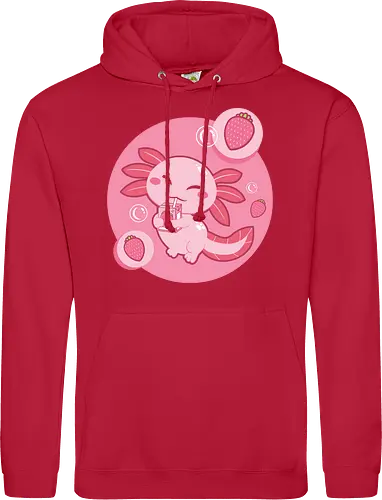 Axolotl and strawberry drink