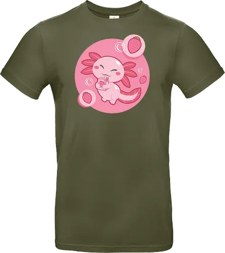 Axolotl and strawberry drink