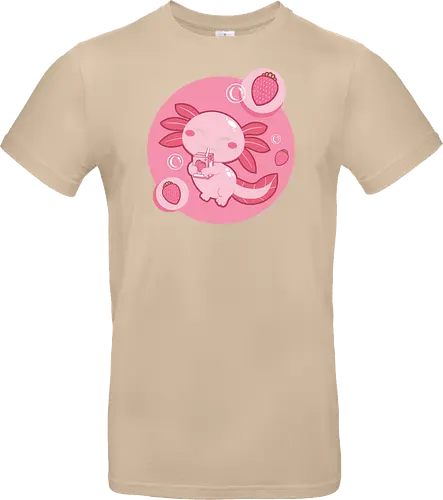 Axolotl and strawberry drink