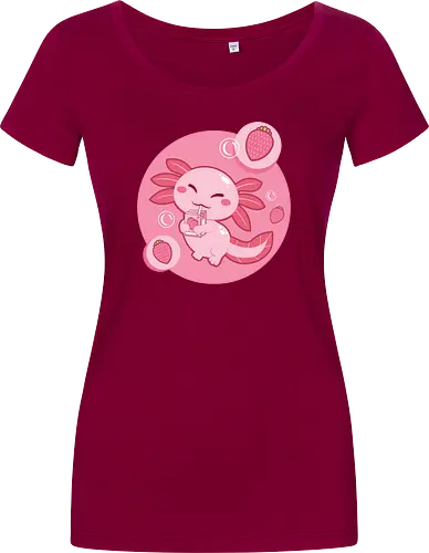 Axolotl and strawberry drink