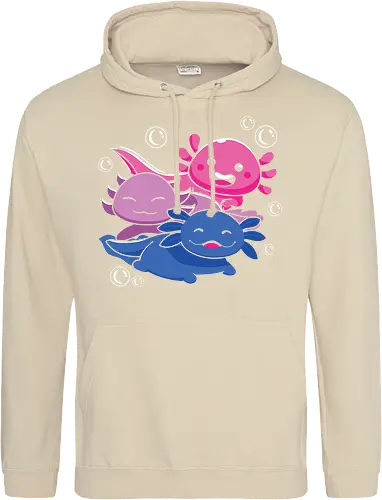 Three axolotls