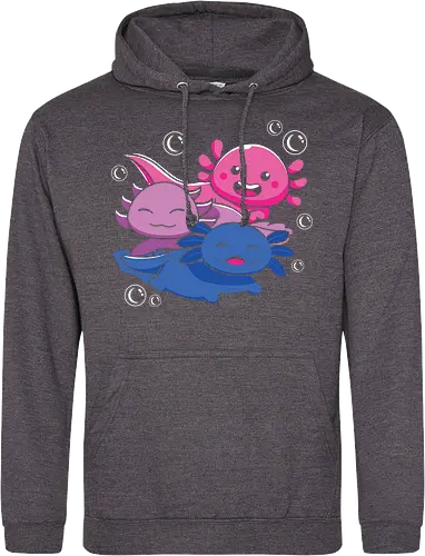 Three axolotls