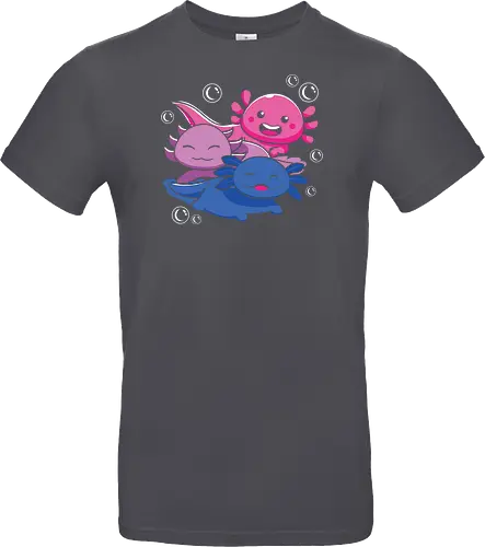 Three axolotls