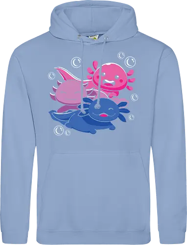Three axolotls