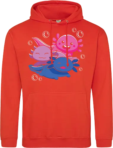 Three axolotls