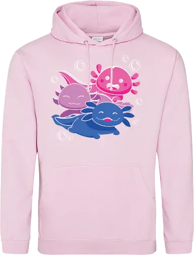 Three axolotls
